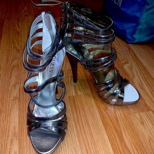 Guess silver fabric shoes